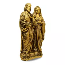 Imagem Sagrada Familia Dourada Dourada Grande Ouro 30cm Cor Dourado
