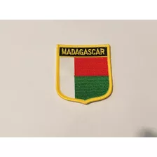 Patche Aplique Bordado Escudo Da Bandeira De Madagascar 6x7