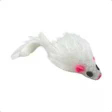 Ratinho Branco De Brinquedo Pelúcia Para Filhotes Pet Gatos