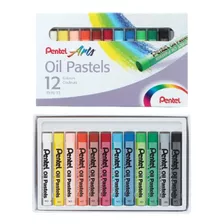 Giz De Cera 12 Cores Pastel Oleoso Pentel