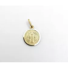 Medalla De Oro Amarillo San Benito De 10k Y 1.4 Cm Diámetro