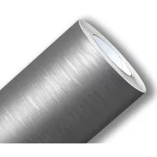 Adesivo Envelopamento Geladeira Aço Escovado Prata 5m X 60cm Cor Aço Escovado Premium