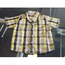 Camisa Bebé Mimo & Co Cuadros Amarillo Negro Talle 24 Meses