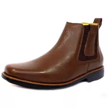 Bota Botina Masculina Linha Conforto 100% Couro Frete Gratis