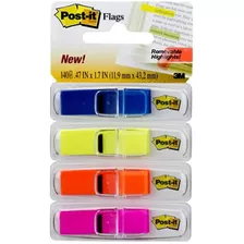 Marcador De Página Adesivo Post-it Flags 4 Cores (azul, Amar