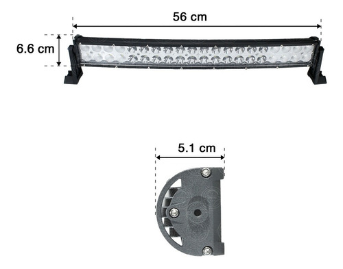 Barra Curva 22 Pulgadas 40 Hiper Leds Cree 120w Jeep 4x4 4 Foto 2