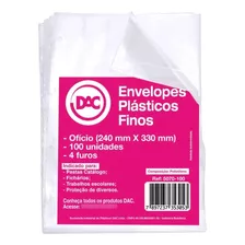 Saco Plastico Envelope 24x33 0,06 A4 Ofício C/4furos C/100un