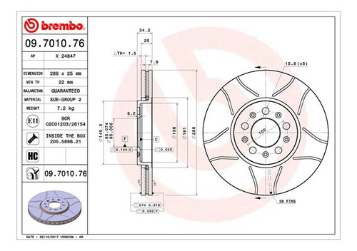 Disco Del Volkswagen Jetta Gls 2000 Al 2002 Brembo Foto 2