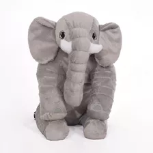 Elefante De Pelúcia Plush 36cm Almofada Antialérgico - Cinza
