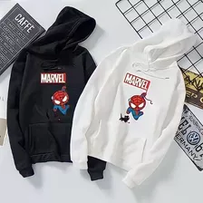 Duo Sudaderas Spiderman, Marvel - Parejas Blanco Y Negro