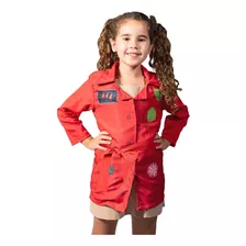 Fantasia Infantil Jaleco Menina Vermelho Detetive Dpa Flor