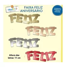 Faixa Feliz Aniversário - Vermelha