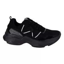 Tenis Casual Fratello Color Negro Para Mujer 0845