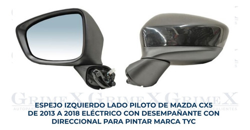 Espejo Mazda Cx5 2013-14-15-16-17-2018 Elec Desem Direcc Ore Foto 2