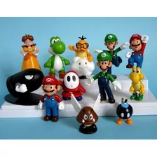 Set Con 12 Muñecos De Colección Mario Bros Yoshi Luigi Y Más