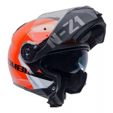 Capacete Robocop Nzi Combi 2 Flydeck Laranja Fluor