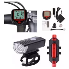 Kit Lanterna Bicicleta Luz Led Farol Recarregável