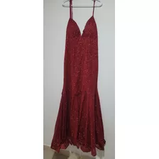 Vestido Para Fiesta Elegante Rojo En Brillantes