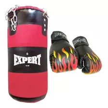 Kit Boxeo Expert Bolsa 65cm + Cadena + Guantes Niño - El Rey