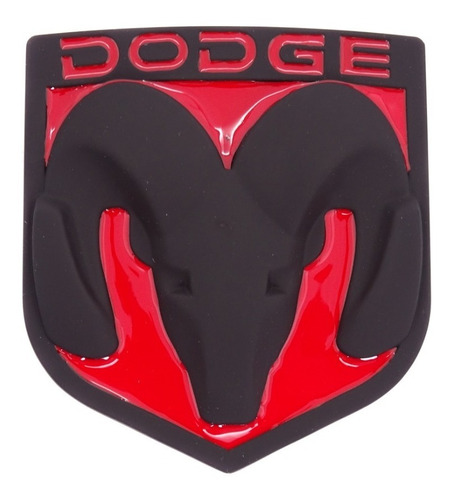 Logo Tuning Dodge Fondo Rojo 8x8cm Foto 3