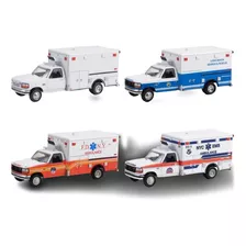 Set De Serie Completa 4 Pz Ambulancias Greenlight Ford F-350