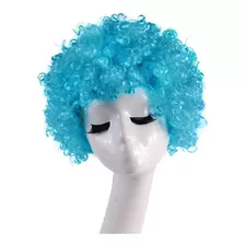 Peluca Afro De Fantasía Turquesa Espectacular !! Tamaño De La Base Ajustable