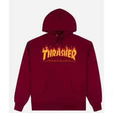 Sudadera Thrasher Flame Logo Hood Marroon