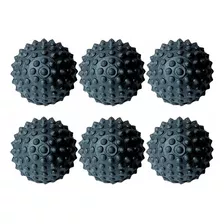 Kit 06 Bolinha Cravo Fisioterapia Anti Stress Mão Bola Pet Cor Preto