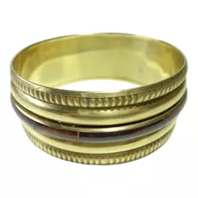 Pulseira Osso Cor Marfim Metal Dourado Indiana 3 Cm A3