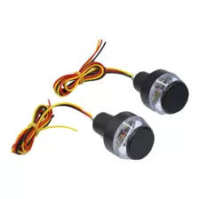 Par De Luces Led Intermitente Manillar Moto 12v Blanco Ambar