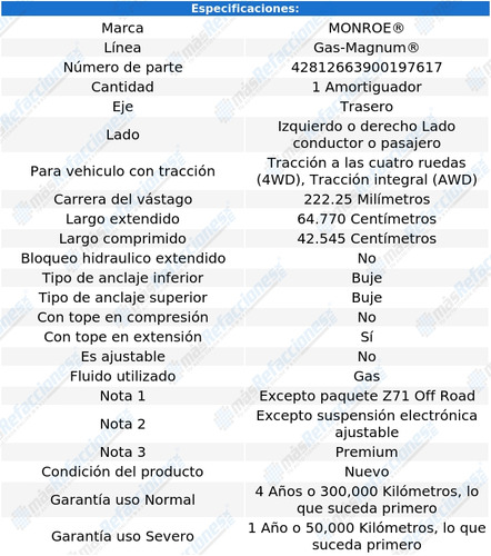 Amortiguador Monroe 34678 Gmc Sierra 1500 2006 2007 2008 Foto 3