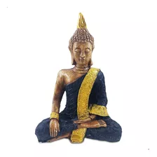 Buda Hindu Meditação Estátua Grande Cor Preta 30cm Decoração