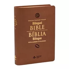 Bíblia Sagrada Bilíngue Português E Inglês Naa - Marrom