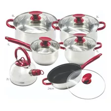 Juego De Bateria Cocina 12 Piezas Acero Inox Apta Inducción