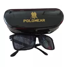 Anteojos De Sol Polo Wear Hombre Negros Polarizados