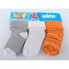 Calcetines- Medias Para Bebe Talla 0-2 Set De 3 Pares