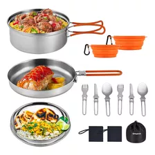 Utensilios De Cocina Kingcamp Para Acampar De Acero Inoxidab