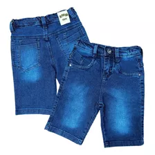 Kit 2 Bermudas Shorts Infantil Jeans Juvenil 2 Ao 16 Oferta