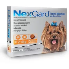 Nexgard C/ 3 Comp Para Cães De 2 Até 4kg