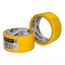 Fita Adesiva Colorida 45m X 45mm Larga Embalagem Caixa Cor Amarelo Liso