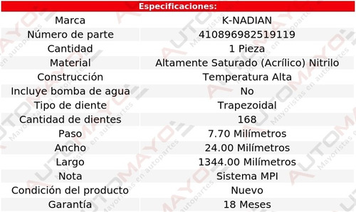 Banda Distribucion K-nadian Alfa Romeo 147 L4 2.0l 07 Foto 3