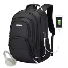 Mochila Faculdade Trabalho Viagem Impermeavel Conforto Cor Preto Desenho Do Tecido Liso