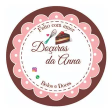 1000 Rótulos Adesivos Para Bolo De Pote Ou Doces 4x4cm