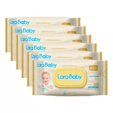 Toalha Lenço Umedecido C/100 Kit 6 Pacotes Lara Baby Premium