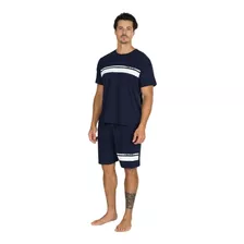 Pijama Masculino Azul Marinho Cor Com Amor