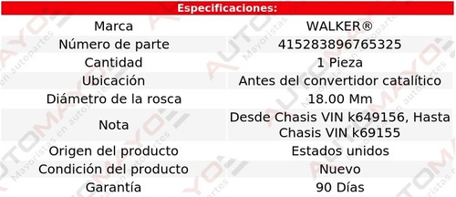 Sensor De Oxgeno Antes Cc Walker F-type 2.0l 4 Cil 18-20 Foto 6