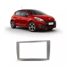 Moldura 2 Din Painel Peugeot 308 408 Prata Pad. Jap/chi