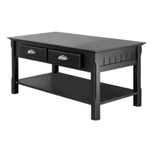 Winsome Timber - Mesa De Madera (37.9 in), Color Negro