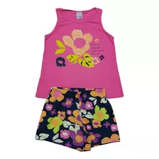 Conjunto Infantil Criança Roupa Menina Blusa Short Malwee