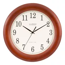Wt-3122a Reloj Analógico Atómico Atómico De Madera D...